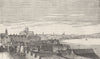 THE STRAND. London, from Arundel House (from a Hollar etching) c1880 old print