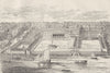 ST. MARY-LE-STRAND. Somerset House in 1755. London c1880 old antique print