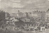 COVENT GARDEN. Covent Garden Market about 1820. London c1880 old antique print