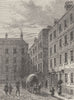 COVENT GARDEN. Macklin's House, Tavistock Row. London c1880 old antique print