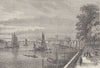 WESTMINSTER. View from the gardens of Somerset House (after Canaletto) c1880