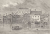 THE RIVER THAMES. Old Whitehall Palace, from the river. London c1880 print