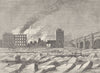 THE RIVER THAMES. Frost on the Thames, 1814. London c1880 old antique print