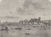 WHITEHALL. Westminster Bridge (from Canaletti's view). London c1880 old print