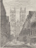 WESTMINSTER ABBEY. West front of Westminster Abbey, from Tothill Street c1880