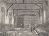 WESTMINSTER SCHOOL. The College Hall. London c1880 old antique print picture