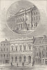 ST.JAMES'S STREET. 1. Arthur's Club, 2. Brooks's Club. London c1880 old print