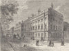 PICCADILLY. Uxbridge House. London c1880 old antique vintage print picture
