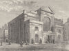 MAYFAIR. Curzon Chapel, May Fair. London c1880 old antique print picture
