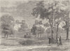 PARK LANE. Entrance to Grosvenor Street from Hyde Park c1780. London c1880