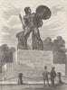 HYDE PARK. The statue of Achilles. London c1880 old antique print picture