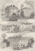 CHELSEA. Old Mansions in Chelsea. London c1880 antique print picture