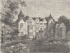 HOLLAND PARK. Holland House, from the North. London c1880 old antique print