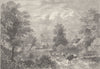 NOTTING HILL. View in 1750. London c1880 old antique vintage print picture
