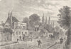 CAMDEN. General view of Old Kentish Town, 1820. London c1880 antique print