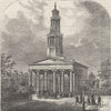 EUSTON SQUARE. New St.Pancras Church. London c1880 old antique print picture