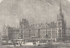 KING'S CROSS. Front of St.Pancras Station and Hotel. London c1880 old print