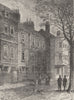 HAMPSTEAD. Old Houses in Church Row. London c1880 antique print picture
