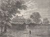 HOXTON. Balmes (Baumes) House in 1750. London c1880 old antique print picture