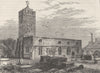 STOKE NEWINGTON. Stoke Newington Church, 1750. London c1880 old antique print