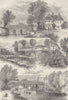 TOTTENHAM. Views on the River Lea. London c1880 old antique print picture