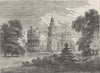TOTTENHAM. Bruce Castle. London c1880 old antique vintage print picture