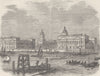 GREENWICH. Greenwich Hospital, from the river. London c1880 old antique print