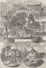 SOUTH LONDON. Views in Camberwell and Dulwich c1880 old antique print picture