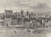 LAMBETH. Old windmills at Lambeth, about 1750. London c1880 antique print