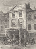 LAMBETH. Entrance to Astley's Theatre, in 1820. London c1880 old antique print