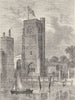 LAMBETH PALACE. Lambeth Church, 1825. London c1880 old antique print picture