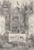 VAUXHALL. Views in Vauxhall Gardens. London c1880 old antique print picture