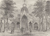 VAUXHALL. Chinese Pavilion in Vauxhall Gardens. London c1880 old antique print