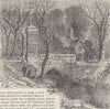 FULHAM. The moat, Fulham Palace. London c1880 old antique print picture