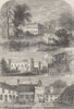 FULHAM. Fulham Palace, in 1798. London c1880 old antique vintage print picture