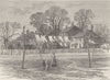 CHISWICK. Old cottages on back common. London c1880 antique print picture