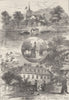 CHISWICK. Chiswick Church, 1760; Hogarth's Tomb, 1860; Manor House, 1850 c1880