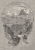 AUSTRALIA. Alps. Mount Kosciusko, moonlight 1890 old antique print picture