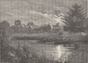 NEW ZEALAND. Christchurch. hospital, moonlight 1890 old antique print picture