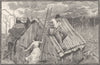 AUSTRALIA. A Bush Fire 1890 old antique vintage print picture