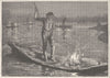 AUSTRALIA. Aborigines. fishing, night 1890 old antique vintage print picture