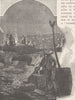 AUSTRALIA. Teetulpa Goldfield. Night 1890 antique vintage print picture