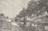 AUSTRALIA. Darling in drought Bourke 1890 old antique vintage print picture
