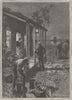 AUSTRALIA. Riverina. Hay Coach. night halt 1890 old antique print picture