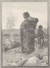AUSTRALIA. West. Aboriginal woman & children 1890 old antique print picture