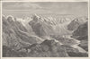 NEW ZEALAND. Mount Cook. Glacier System of 1890 old antique print picture