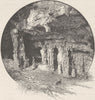 AUSTRALIA. Mount Gambier. caves 1890 old antique vintage print picture