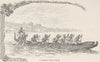 TRIBAL. Maori Legends. War Canoe 1890 old antique vintage print picture