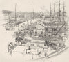 NEW ZEALAND. Auckland. wharf 1890 old antique vintage print picture