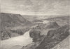 NEW ZEALAND. Huka falls, Taupo 1890 old antique vintage print picture